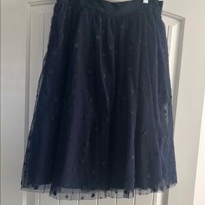 Black Knee-Length A-Line Tulle Skirt